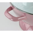 Reston Lloyd 1 Quart Powder Coated Steel Strainer Basket – Pink, Chrome Handles, Wide Stable Base, For Pasta, Veggies, Fruit