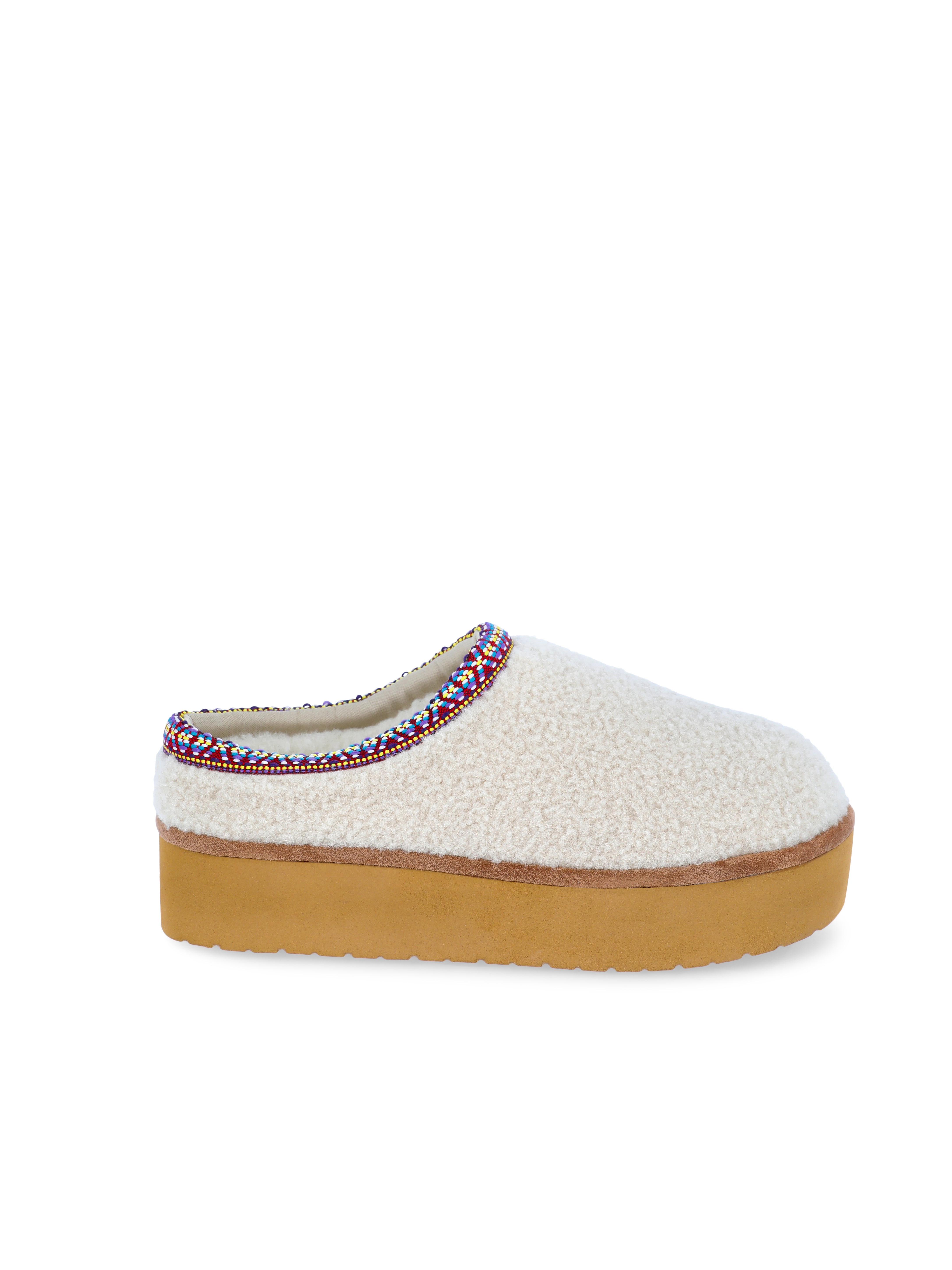 Madden NYC Women's Platform Faux Fur Lined Slip On Mules