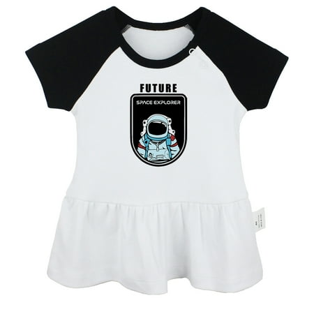 

Future Planet Space Explorer Funny Dresses For Baby Newborn Babies Skirts Infant Princess Dress 0-24M Kids Graphic Clothes (Black Raglan Dresses 0-6 Months)