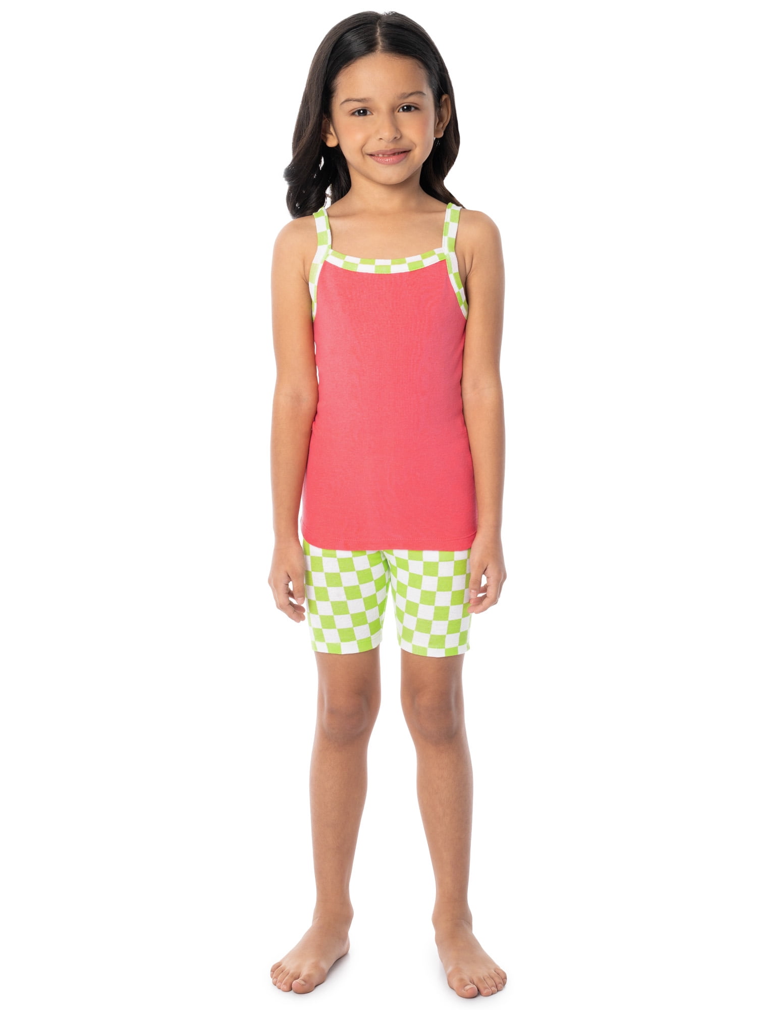 Fruit of the Loom Girl's Energize Snug Fit Pajama Sleep Sets, 4-Piece, Sizes 4-12