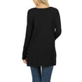 thumbnail image 5 of J. METHOD Women’s Knit Sweater Long Sleeve Round Neck Thermal Waffle Warm Casual Tunic Pullover Side Slit Knitted Top NEWT392 Black 3XL, 5 of 5