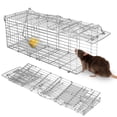 thumbnail image 3 of Foldable Rat Trap Cage, TeqHome Humane Live Rodent Trap Cage, 14.37*5.11*8.66 inches Rat Trap Cage Small Live Animal Pest Rodent Mouse Control Bait Catch with Detachable L Shaped Rod, 3 of 9