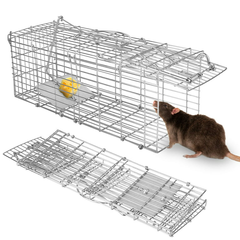Humane Rat Trap, iMounTEK Rodent Trap for Indoor and Outdoor Small Animal  Catch and Release Live Cage with Detachable L Shaped Rod 