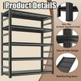 thumbnail image 5 of 5-Tier Metal Book Shelf, Heavy Duty Storage Shelving Unit, Adjustable Standing Book Shelves for Living Room, Bedroom, Office, Black, 5 of 7