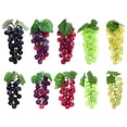 thumbnail image 1 of Uxcell 2 tamaños de uvas artificiales, 10 piezas de racimos de uvas falsas de simulación de plástico, 5 colores, 1 of 6