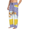 thumbnail image 2 of Balery Corgi Washing in Bathtub print Men's Pajama Pants,Ultra Lightweight Pjs,Lounge Pant-Medium, 2 of 9