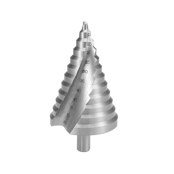 Step Drill Bit 6mm to 60mm 12 Size 2 Spiral Flutes Trilateral Shank for