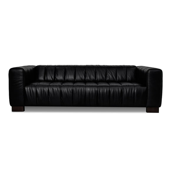 Portfino Leather Black 3-Seater Sofa