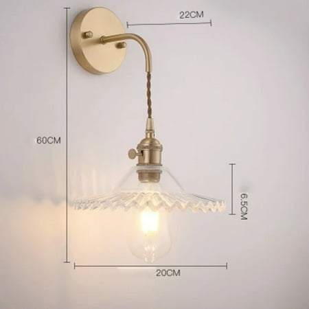 

CHNGXDZ Modern sleek and elegant Brass LED wall lamp with creative E27 lighting and clear glass - Stylish and sophisticated design for bedroom living room and porch decoration - Sconce