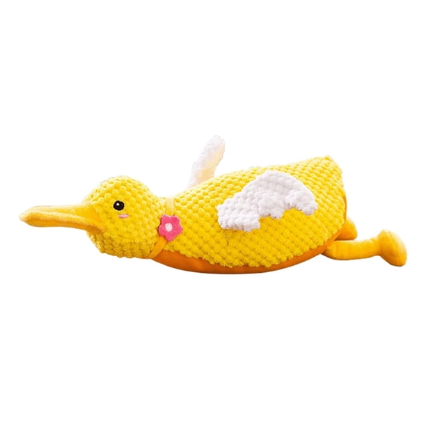 Perro masticar juguete peluche perro juguete perrito mordedura resistente dibujos animados perro interactivo amarillo Yuyangstore Masticable interactivo de animales