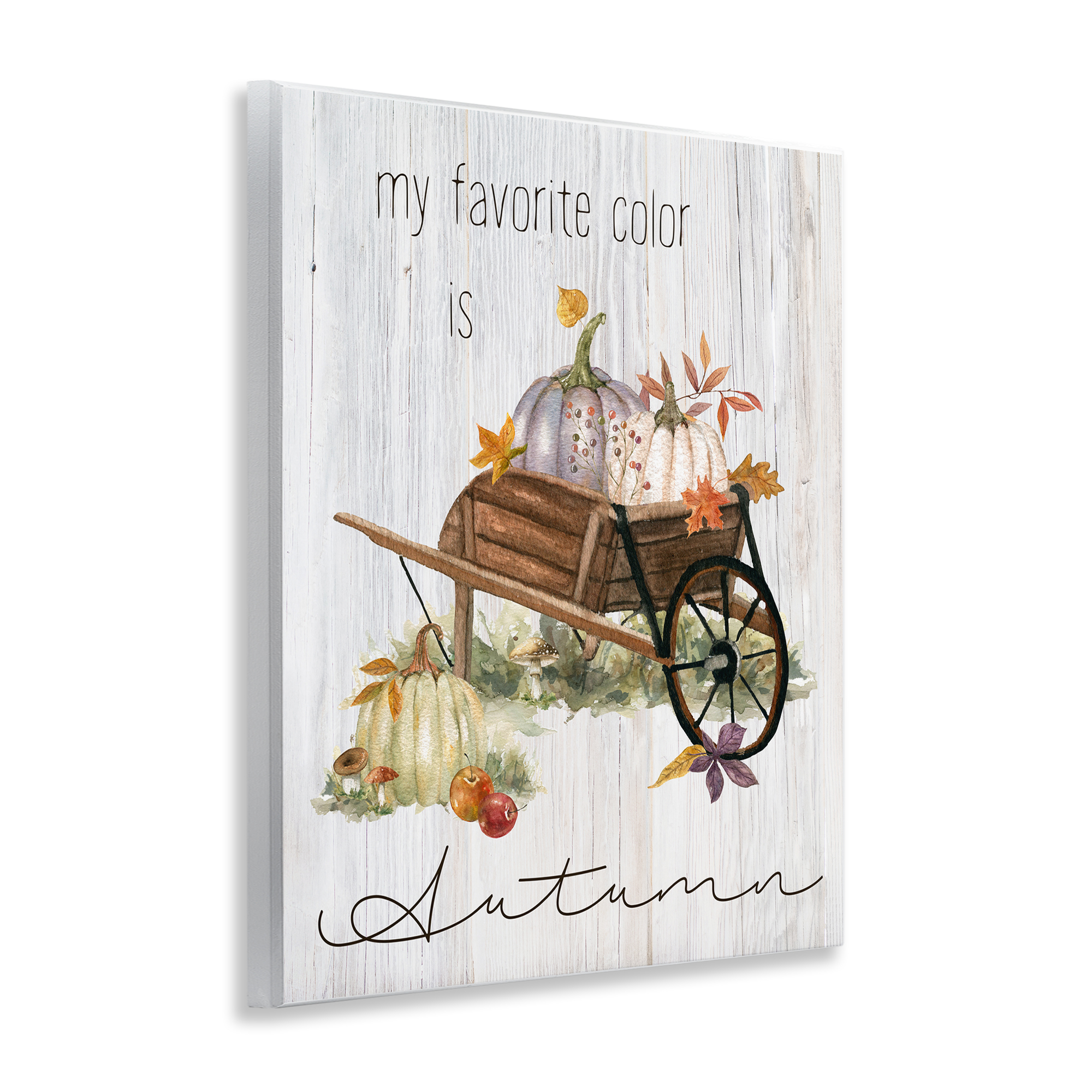 Stupell Industries Autumn Favorites Wagon Holiday Painting Unframed Art Prints Wall Art, 11 x 14