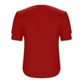 thumbnail image 7 of SwiftWear Women's Puff Sleeve T-Shirt Crew Neck Loose Fit Short Sleeve Top Casual Blouse Summer Basic Tee​ Red, 7 of 7