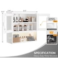 thumbnail image 4 of Ktaxon Lockable Glass Door Metal Wall Cabinet with Magnetic LED Sensor Light, Wall Mounted Storage Display w/ Adjustable Shelf, White, 4 of 9