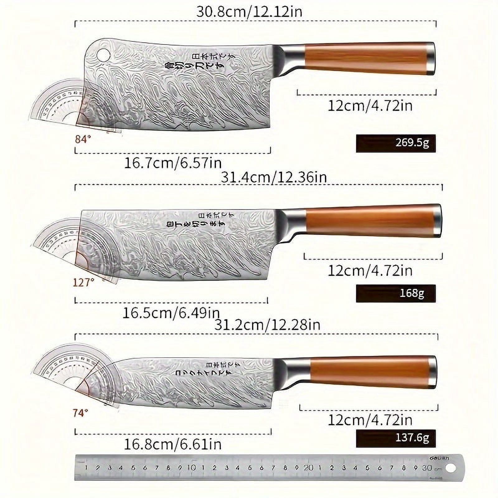 Plys Kitchen Knife Set, Professional Chef, High Carbon Stainless Steel, Ultra Sharp Blade, 3 Piece