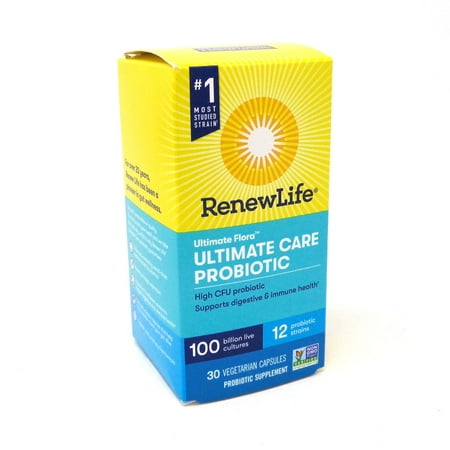 Renew Life Ultimate Flora Ultimate Care Probiotic 100 Billion - 30 Vegetarian Capsules