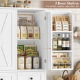 thumbnail image 3 of Hiphuta 67" Tall Farmhouse Kitchen Pantry Storage Cabinet with Door Shelves, 43" Wide Large Cupboard Hutch with 3 Drawers, White, 3 of 7
