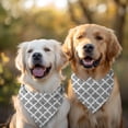 thumbnail image 2 of Dog Bandana 2 Pack,Gray and White Geometric Lattice Pattern Bandanas for Dogs,Cat Bandana,Small/ Large Dog Bandana 2 Size,Dog Bandanas, 2 of 6