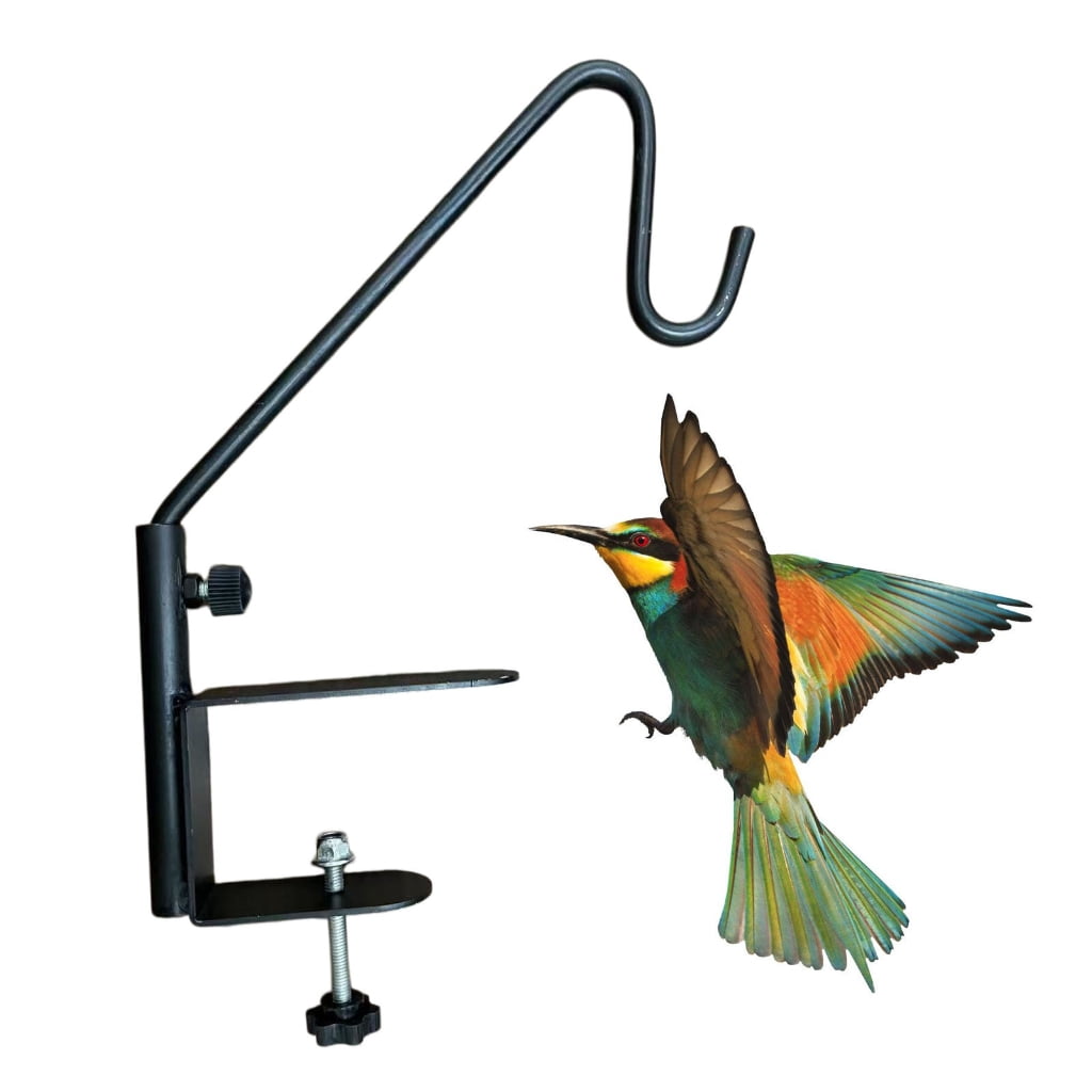 2 Piece Strong Deck Railing Hook Deck Mount Bird Feeders Hanger for Bird Feeders Pan & Outdoor Decorations