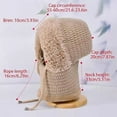 thumbnail image 4 of Winter Hat Scarf Set for Women, Knit Balaclava Ski Mask with Face Mask - Pink Warm Fleece Lined Beanie Hat with Pom Pom, Adjustable Drawstring Windproof Hooded Hat for Outdoor Sports Gift, 4 of 6