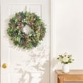 thumbnail image 6 of Bcylexb Spring Summer Wreaths for Front Door, 16 inch Artificial Fake Flower Wreath with Green Leaves Wreath for Wall Window Farmhouse Party Home Holiday Decor, 6 of 6