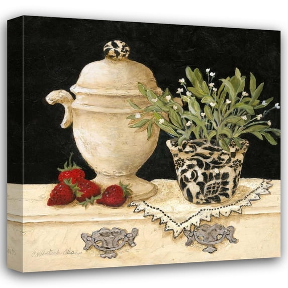 Charlene Olson 26x26 Gallery Wrapped Canvas Wall Art Titled - Strawberry Still Life