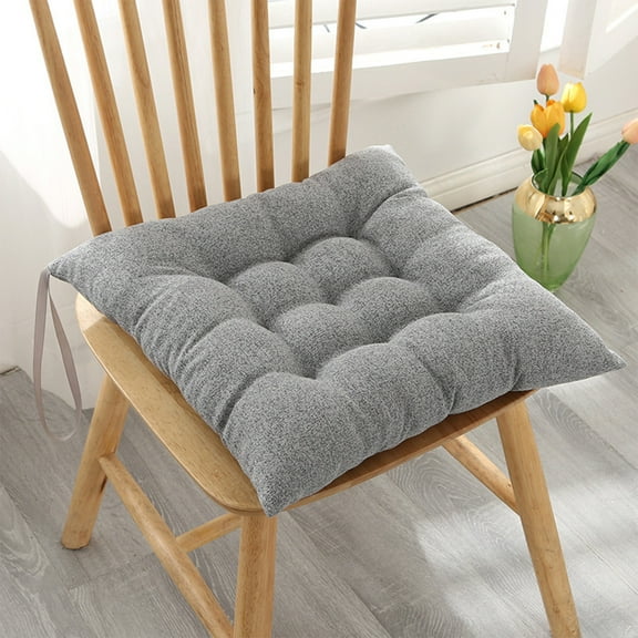 Vadktai Square Chair Pads, Indoor Seat Cushions Pillows with Ties, Thick Soft Seat Cushion for Kitchen, Dining, Office Chair