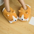 thumbnail image 2 of Cartoon Corgi Slippers Non Slip Soft Warm Winter Plush Animal Flats Thermal Size, 2 of 8