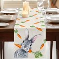 thumbnail image 3 of Table Runners 108 Inches Long Dress Scarves, Grey Bunny Easter Farmhouse Coffee/Dining/Kitchen Table Runner for Living Room, Rabbits Spring Botanical Carrots 13x108 Inch, 3 of 9