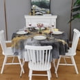 thumbnail image 2 of Black White Gold Marble Pattern Round Tablecloth 60"x60",Wrinkle Wipeable Table Cloth for Kitchen Dining Room Picnic Patio Party, 2 of 6
