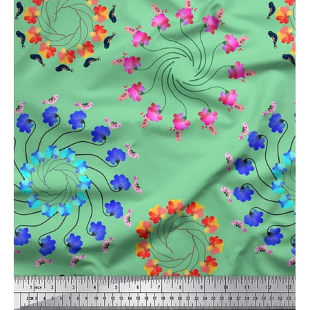 Soimoi Rayon Fabric Floral & Birds Clip Art Print Sewing Fabric Yard 56 Inch Wide Soimoi Rayon Fabric Floral & Birds Clip Art Print Sewing Fabric Yard 56 Inch Wide