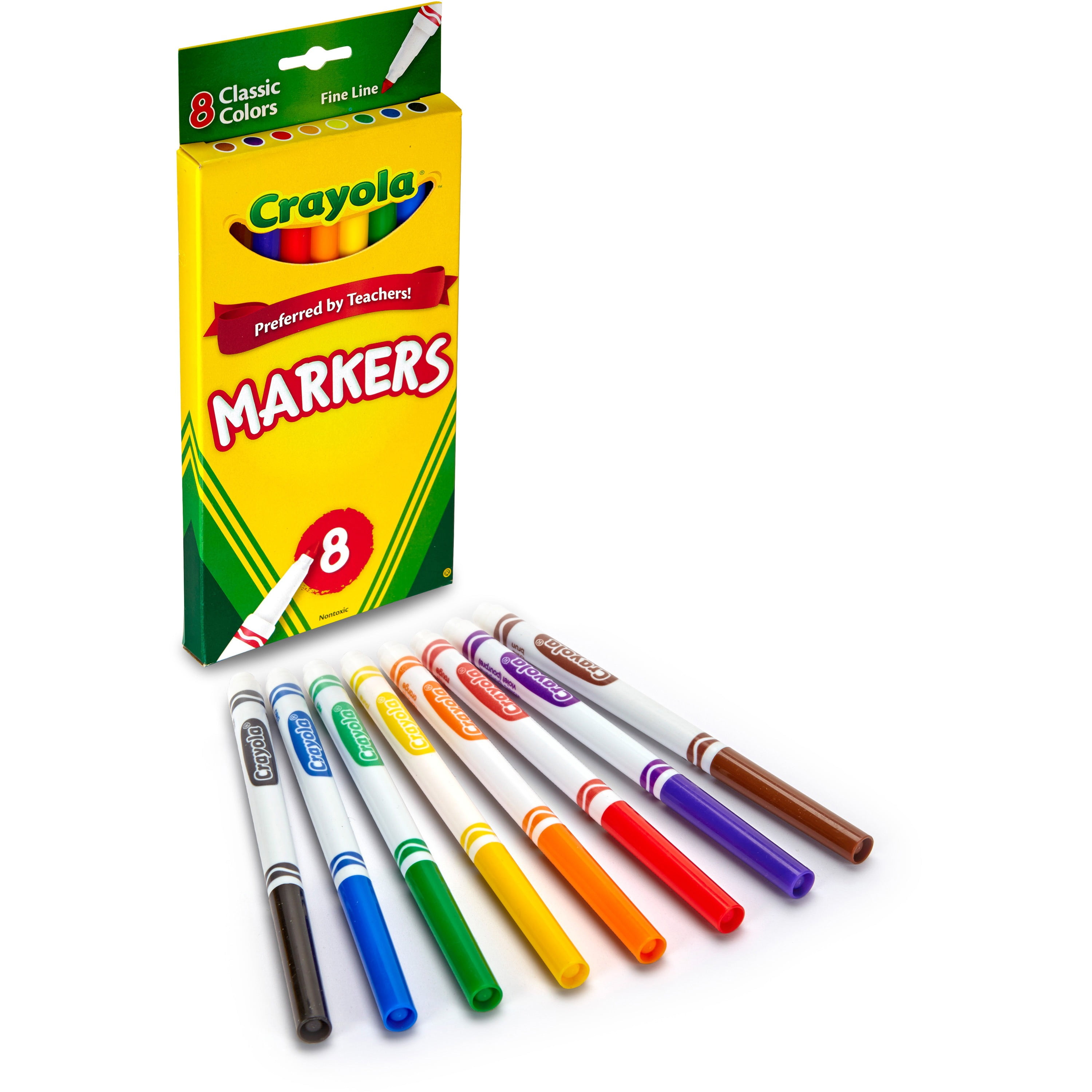 Crayola 8 Count Classic Fine Line Marker Set ideal for ages 7+