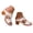 Beige, variant on IUJSOY Heels for Women Peep Toe Bohemian Heeled Sandals Comfortable Summer Dressy Slip on Shoes