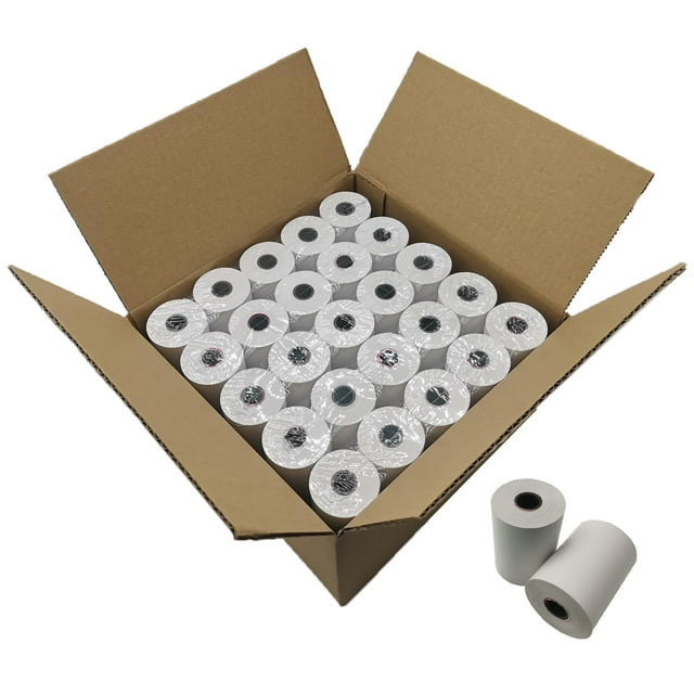Rollos de papel térmico sin BPA (50 rollos) de 57 mm x 15 m