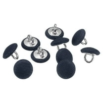 Uxcell 10pcs 16L Fabric Cloth Covered Button 10mm 3/8" Round Metal Shank Satin Sewing DIY Craft Buttons for Bridal Wedding Suits Dress Blouses Sweaters, Navy Blue