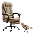 thumbnail image 1 of VBELL Silla Ergonómica Oficina Caqui Cuero Sintético Masaje USB Reposapiés Reclinable, 1 of 6