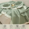 thumbnail image 5 of Amelie Home Chenille Waffle Knit Throw Blanket Reversible Bedding Blanket,50" X 60",Green&White, 5 of 6