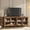 Retro, variant on 62" Farmhouse TV Stand for TVs up to 75 Inch - Entertainment Center with Glass Sliding Doors & Adjustable Shelves - Large Storage Media Console for Living Room & Bedroom - Black / Gray / Retro