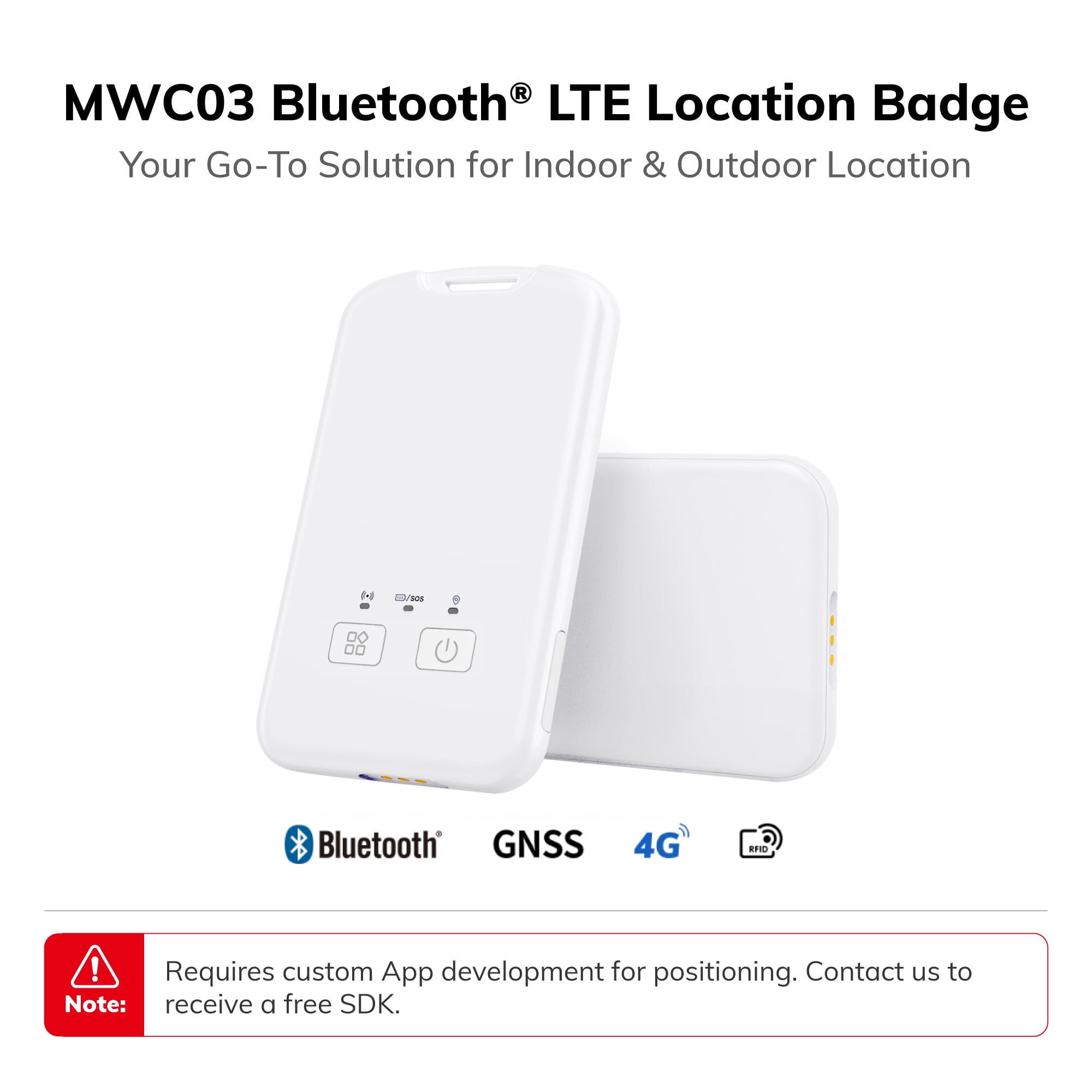 MWC03 Bluetooth 4G GPS Location GNSS Tracker Human Staff ID Card Smart Employee Name Tags Badge Tracking Device Bluetooth LTE Location Badge