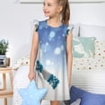 thumbnail image 4 of Balery Christmas Snowman In The Snow Camisón de princesa para niñas, pijama de algodón con mangas abullonadas, suave y bonito.-Large, 4 of 6