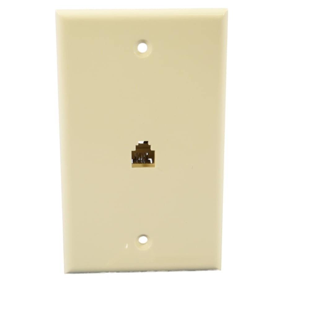 Cooper 3532-4A Almond Four Wire Telephone Jack Wall Plate - Walmart.com