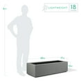 thumbnail image 3 of PolyStone Riviera Short Modern Outdoor/Indoor Rectangular Trough Planter, Lightweight, Heavy Duty, Weather Resistant, Polymer Finish, Commercial Grade and Residential, 46" W x 12" H, Granite Gray, 3 of 9