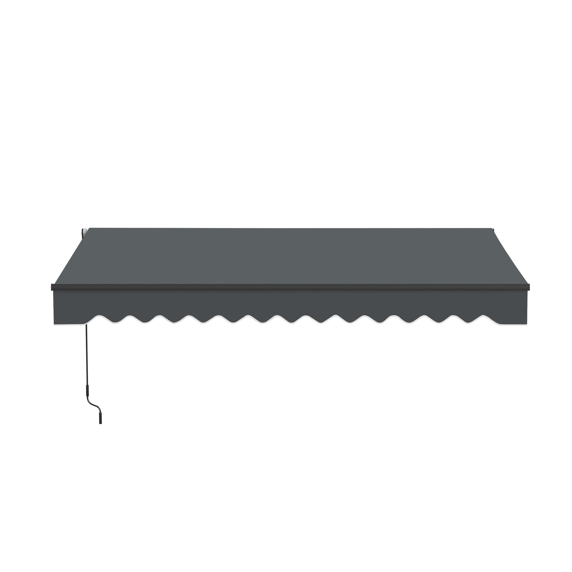ALEKO 12' x 10' Manual Retractable Grey Patio Awning Sunshade