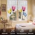 thumbnail image 5 of Blue Red Yellow Tulips Swag Curtain Valance for Windows, Country Flowers Window Treatments Short Swag Topper for Kitchen Windows Bathroom Bedroom, 28"x36", 5 of 8