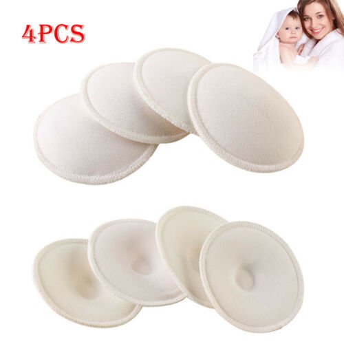 4x Feeding Washable Reusable Breast Nursing Pads Cotton Absorbent