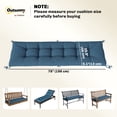 thumbnail image 3 of Outsunny Patio Lounge Chair Cushion with Securing Straps, Blue, 3 of 10