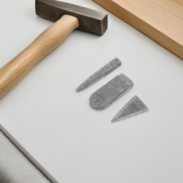 EXHUMKY 6Ud Cuñas De Hierro Para Reparación De Mango En Hacha Compatible Con Trabajo En Madera