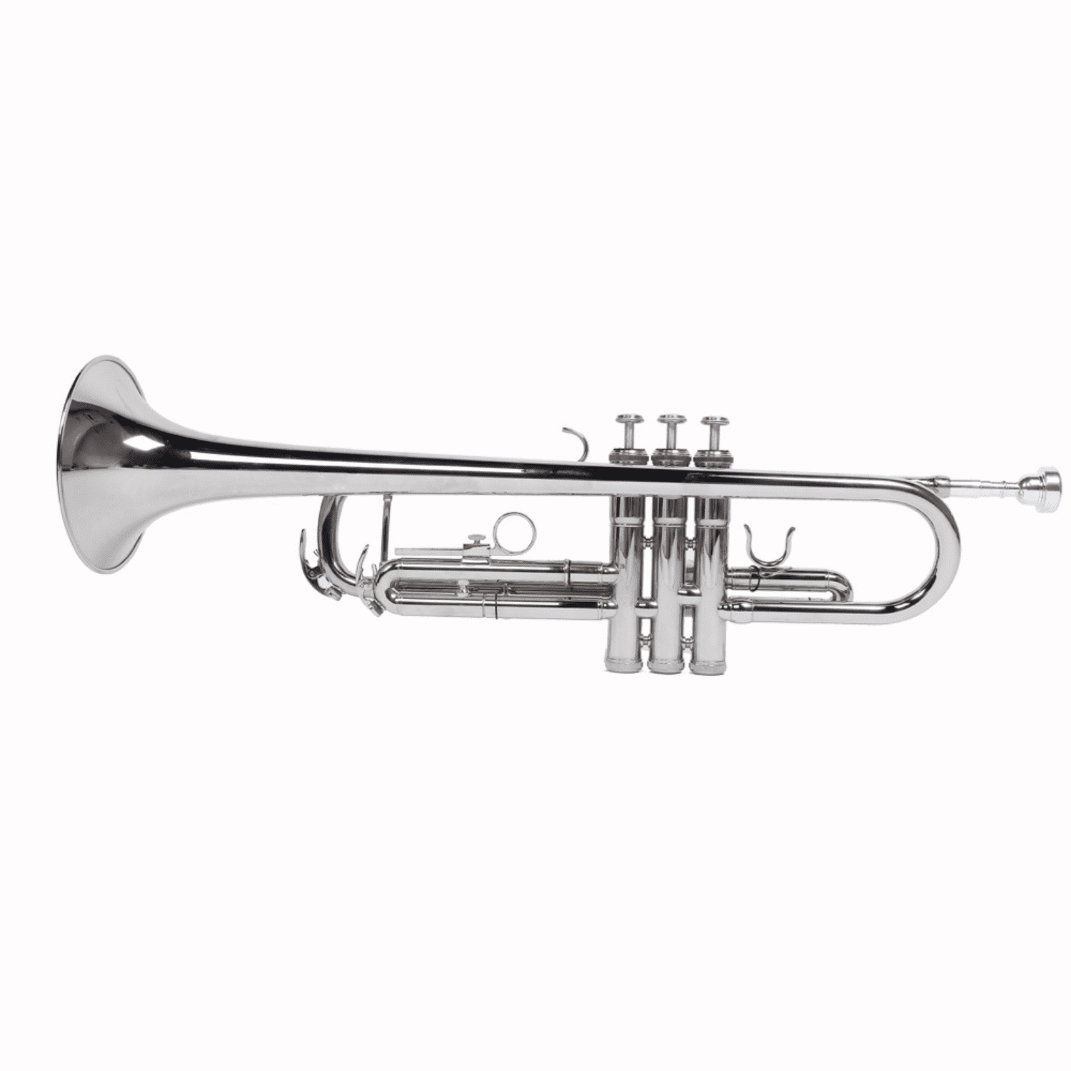 Hassch Brass Trumpet with Case, Drop B Trumpet for Beginners with Mouthpiece & Gloves, Silver
