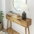 thumbnail image 4 of Plank+Beam 46" Mid Century Modern Console Table with Storage Shelves, Entryway Table with Storage, Foyer Tables for Entryway, Console Table, Pecan, 4 of 8