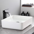 thumbnail image 2 of Grifo mezclador de lavabo negro moderno con caño alto en cascada, grifo negro fuera del fregadero, grifo mezclador de baño negro, grifos de latón negro, 2 of 5