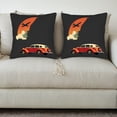 thumbnail image 3 of Vintage Red Car & Airplane Throw Pillow Covers - Set of 2 18x18in Cushion Cases for Couch Bed Car - Retro Design with Cream Fenders & Orange Sun, 3 of 8
